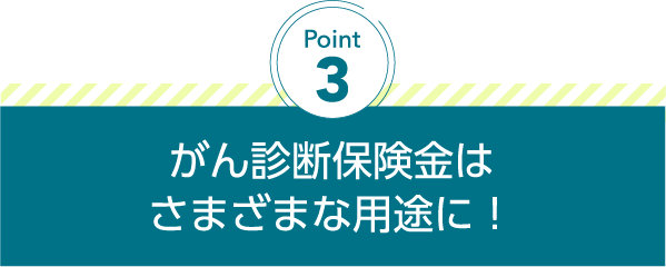 がん診断保険金はさまざまな用途に!